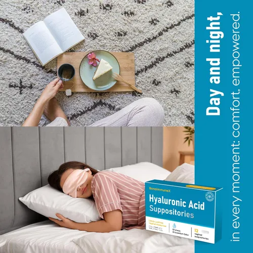 Vista 4 de Supositorios vaginales de ácido hialurónico de 10 mg para mujeres Hidratante vaginal para sequedad, picazón e irritación Menopausia y cuidado