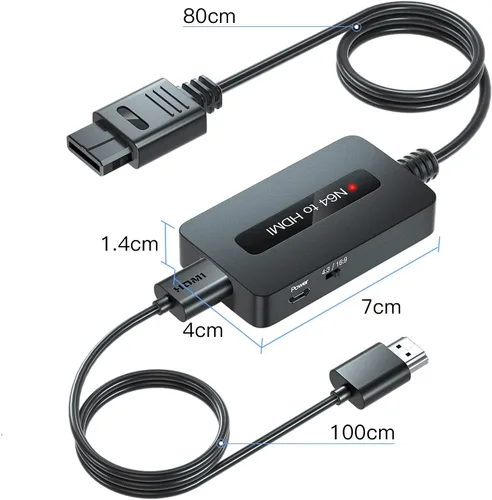 Vista 7 de N64 to HDMI Cable Converter Supports 4 3 and 16 9 HDMI Output Switch HDMI Cable for N64 Nintendo64 to HDMI Converter Compatible with Nintendo 64