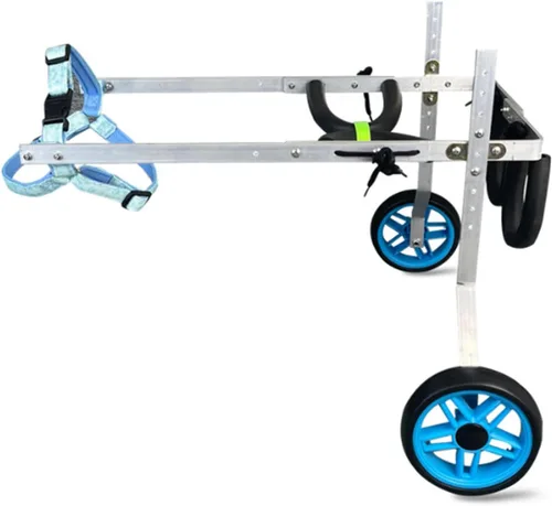 Wheel Chair Adjustable Dog Cart/Wheelchair w/Disabled Hind Legs Walking Lightweight Aluminum Pet/Doggie Wheelchair for Back Rehabilitation Training