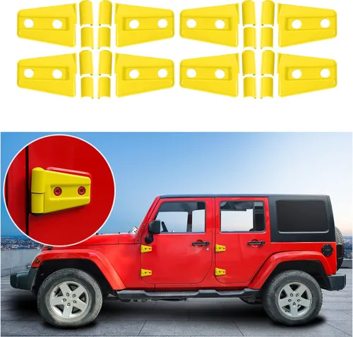 Vista 23 de 4 cubiertas protectoras de bisagra de puerta para Jeep Wrangler JK 2007-2018 de 2 puertas (negro)