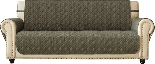 Vista 16 de Ameritex - Funda impermeable de sofá, 100 % antideslizante, acolchada, protector de muebles para perros, niños y mascotas; funda de sofá, lavable a