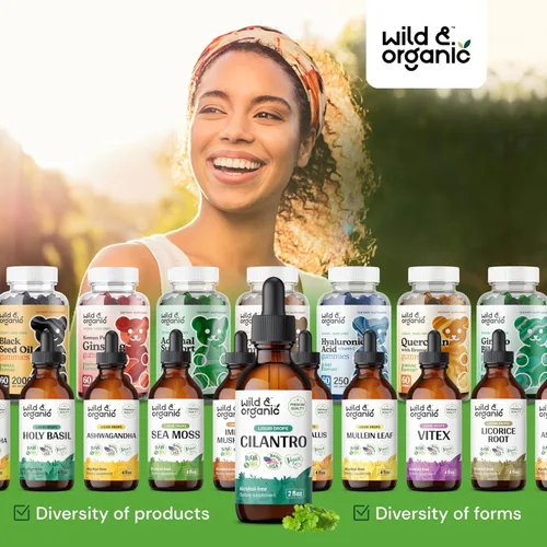 Vista 8 de Wild & Organic Gotas de cilantro - Limpieza desintoxicante con suplemento líquido de cilantro - Tintura de extracto de hoja de cilantro - Vegano