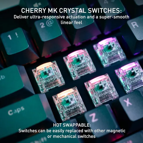 Vista 2 de CHERRY XTRFY MX 8.2 Pro TMR Wireless Magnetic Gaming Keyboard with TMR Technology 8000Hz Hot Swappable TKL RGB Mechanical (Black)