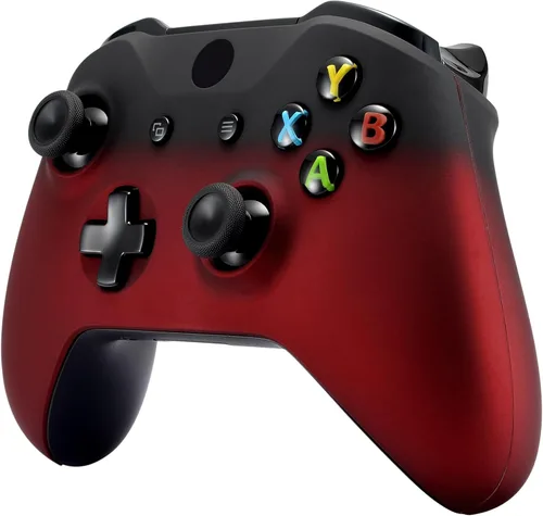 Vista 4 de eXtremeRate Cubierta de placa frontal roja sombra para controlador inalámbrico Xbox One modelo 1708, carcasa frontal suave al tacto para Xbox One S