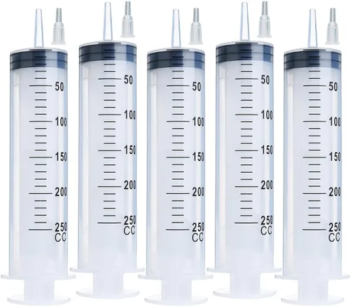 Vista 6 de Paquete de 5 jeringas de plástico de 30ml con tapa, jeringa estéril empaquetadas individualmente para laboratorios, medición de líquidos