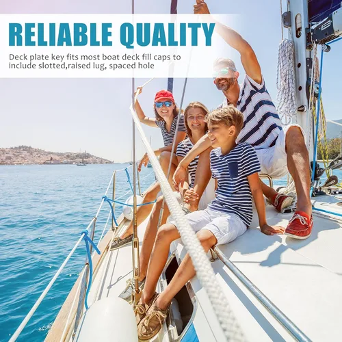 Vista 4 de Ripeng 2 piezas de tapa de gas para barco, llave de placa de llenado de acero inoxidable, herramienta flotante para abrebotellas para yate, tanque