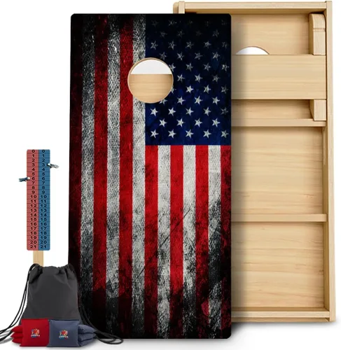 Vista 24 de BackYardGamesUSA Juego de tablas de Cornhole Pro Fabricado en Estados Unidos Abedul báltico 3/4 Sin rebote Patas triples gruesas Dos 2