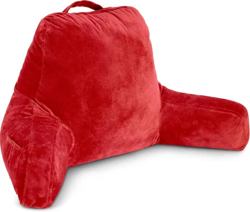 Vista 46 de Husband Pillow Backrest with Arms - Adult Reading Pillow with Shredded Memory Foam, Ultra-Comfy Removable Microplush Cover & Detachable Neck Roll