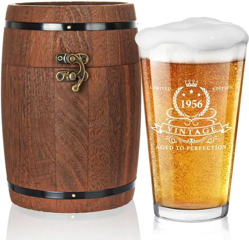 Vista 8 de LIGHTEN LIFE Regalos de 21 cumpleaños para él, 16 onzas, vaso de cerveza 2005 en caja de barril, regalos de vidrio de cerveza de 21 cumpleaños, vaso