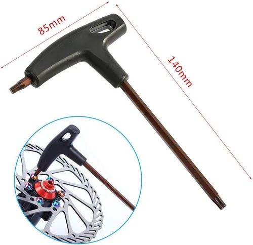 Vista 3 de VGEBY1 Llave de disco de freno de bicicleta, 1 llave de desplazamiento T25 para herramienta de reparación de bicicletas
