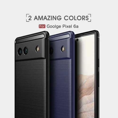 Vista 9 de Funda compatible con Google Pixel 6a, diseño de textura de fibra de carbono, absorción de golpes antiarañazos, ajuste delgado, color negro