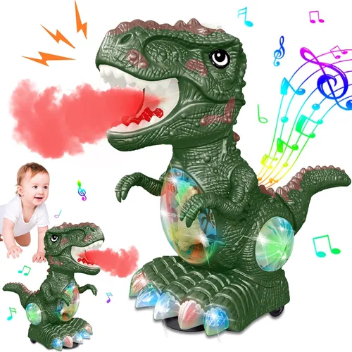 Juguetes de dinosaurio para niños de 3 años, juguete de música de rugido y luces para niños y niñas de 3 a 4 años, juguete de dinosaurio en