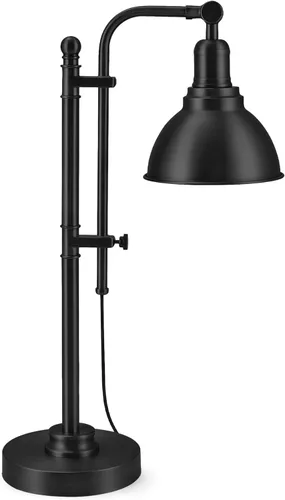 Vista 10 de VONLUCE Lámpara de escritorio rústica de bronce ajustable, lámparas de trabajo de metal de estilo industrial de 25 a 29 pulgadas, luz de trabajo