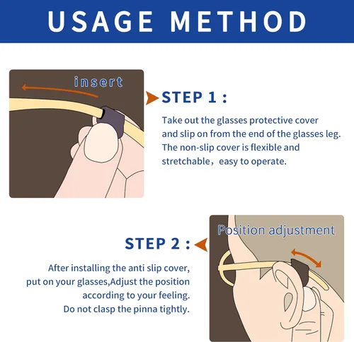 Vista 6 de SooGree Antideslizante para gafas con gancho cómodo de silicona para patillas, retenedor de manga, gafas de sol
