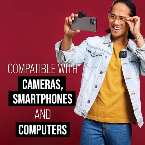 Vista 6 de RØDE Wireless GO II - Sistema inalámbrico de dos canales con micrófonos integrados, salidas analógica y digital USB, compatible con cámaras