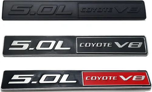 Vista 4 de 2 emblemas de Coyote v8 de 5.0L, calcomanías 3D para maletero de motor, compatibles con automóvil (negro y blanco)