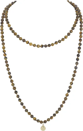 Firstmeet Stone Necklace Long Agate Beads Chain Round Smooth Bracelet Jewelry for Women