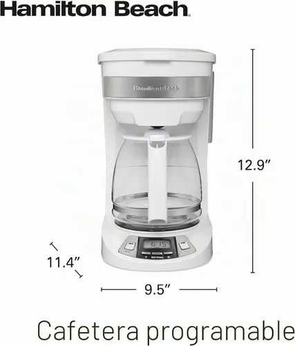 Vista 10 de [Usado] Hamilton Beach Cafetera de goteo programable de 12 tazas Negro Inoxidable