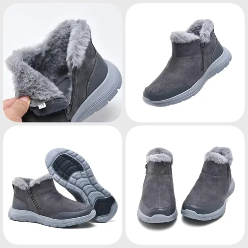 Vista 5 de TIOSEBON Botas de invierno con forro de piel para mujer, antideslizantes, resistentes