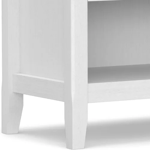 Vista 11 de SIMPLIHOME Mesa de noche Amherst - Mesa de noche de 24 pulgadas de ancho en madera maciza color blanco, mesa auxiliar o de cabecera para dormitorio