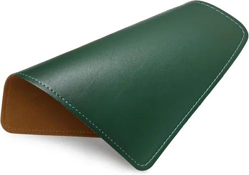 Alfombrilla para mouse, alfombrilla de mouse de poliuretano, alfombrilla de mouse de cuero con borde cosido base de microfibra con antideslizante