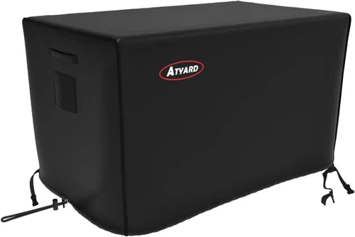 Vista 7 de Atyard Cubierta cuadrada para hoguera de gas, 32 pulgadas de largo x 32 pulgadas de ancho x 24 pulgadas de alto, impermeable, resistente al viento