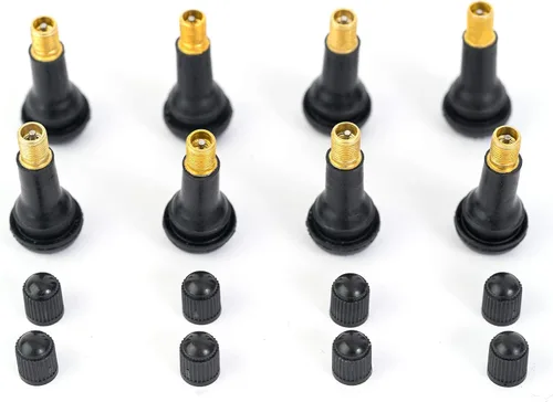Vista 3 de 8 vástagos de válvula de neumático TR413 sin cámara de alta calidad, vástago de válvula de neumático de goma negra, universal para agujeros