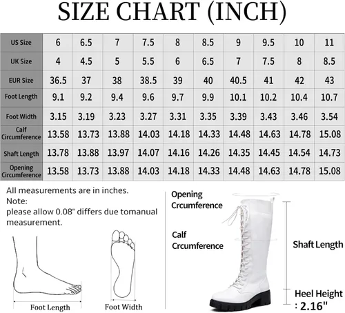 Vista 4 de Vepose Botas altas hasta la rodilla con plataforma de encaje 953 para mujer con tacón grueso y cómodo