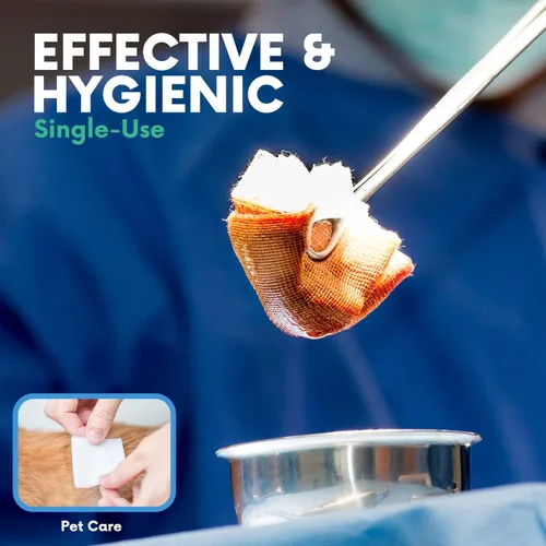 Vista 7 de Almohadillas de gasa estériles grandes de 4 x 4, paquete de 50 unidades, algodón tejido de 12 capas, esponjas de gasa médica envueltas