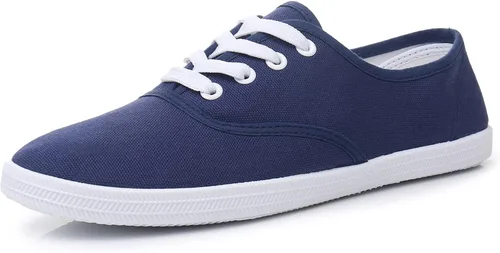 Vista 18 de VenusCelia - Tenis de lona con agujetas Rainbow para mujer Negro (Allblack)
