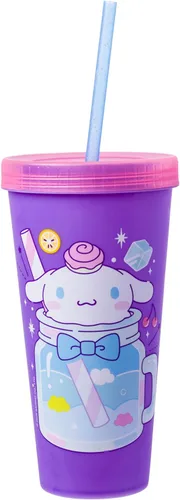 Vista 215 de Silver Buffalo Disney Nightmare Before Christmas Character Grid - Paquete de 4 vasos de plástico que cambian de color, 24 onzas