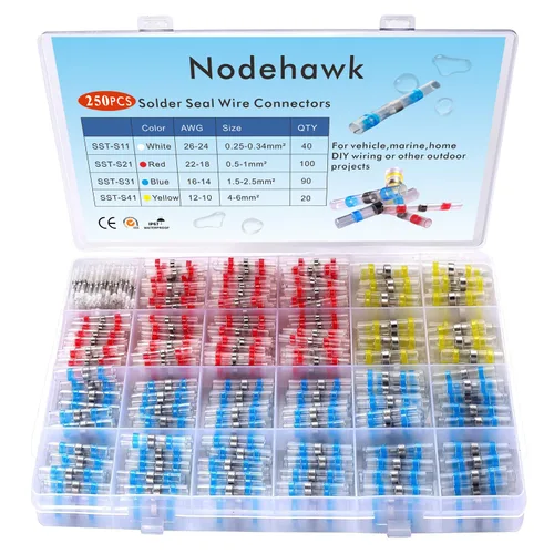 Vista 9 de Kit de conectores a tope de soldadura termorretráctil, 120 unidades, terminales de cable eléctrico aislados impermeables, conectores de cable