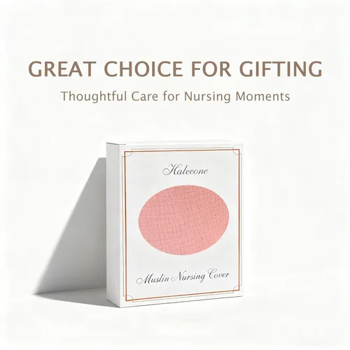 Vista 5 de 100% Muslin Nursing Cover - Soft Breathable Breastfeeding Cover Up with Arch Neckline & Adjustable Neck Strap, Portable Lightweight Design for