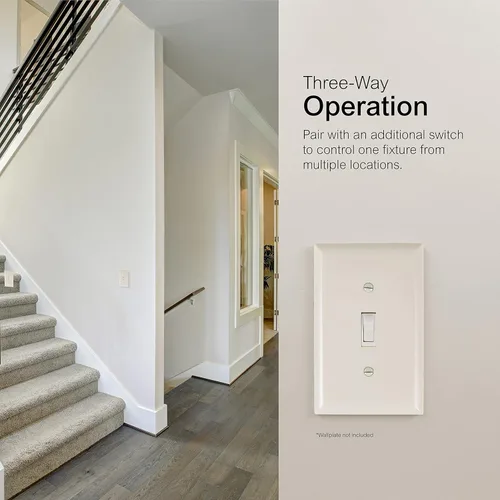 Vista 3 de Interruptor con puesta a tierra, ventilador de encendido y apagado en la pared, y reemplazo del interruptor de luz, 15 amperios, ideal