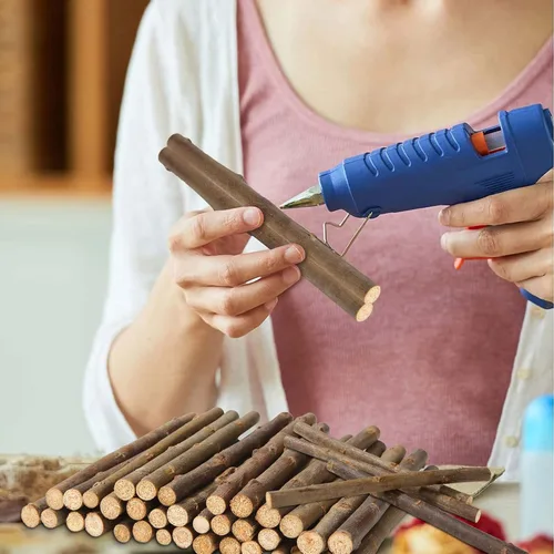 Vista 6 de QTLCOHD 100 palitos de madera de 6 pulgadas para manualidades, ramitas de 0.3 a 0.5 pulgadas de diámetro para manualidades, mini palos de madera