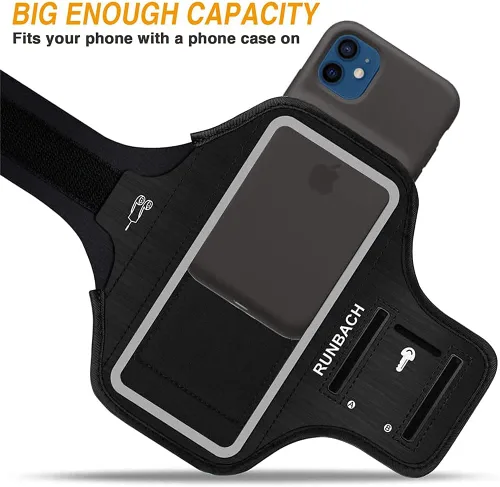 Vista 5 de Brazalete para iPhone 16 Pro Max/16 Plus/15 Pro Max/15 Plus/iPhone 14 Pro Max/14 Plus/13 Pro Max/12 Pro Max/11 Pro Max/Xs Max, banda de ejercicio