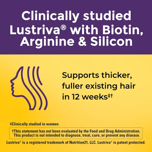Vista 2 de Nature Made Cápsulas blandas para el crecimiento del cabello con Lustriva, biotina, vitamina C y A, apoyan el cabello saludable a medida que