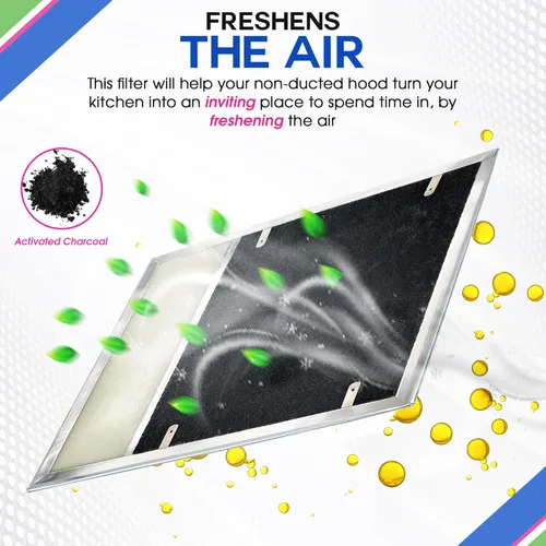 Vista 4 de Filtro de carbón para campana extractora de 7.75 x 10.5 pulgadas, se adapta a Broan y Nutone BP58 para campanas extractoras de la serie 43000