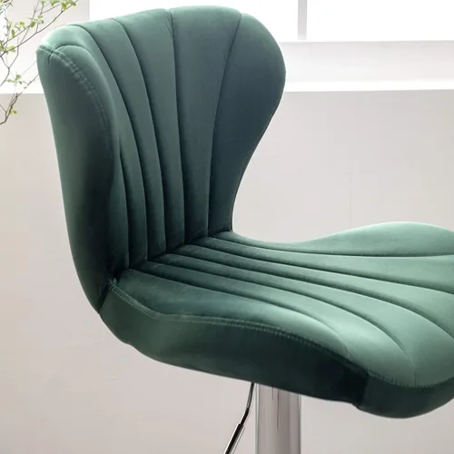 Vista 69 de Roundhill Furniture Ellston - Taburetes de bar giratorios ajustables de terciopelo, color gris, juego de 2, color gris