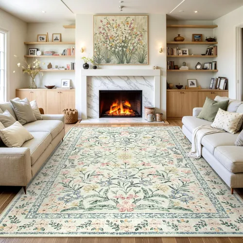 Vista 31 de Wonnitar Alfombra Lavable de Pasillo 2'6''x8', Alfombra de Pasillo Floral Bohemia de 8 pies de Largo para Dormitorio, Alfombras Beige Suaves