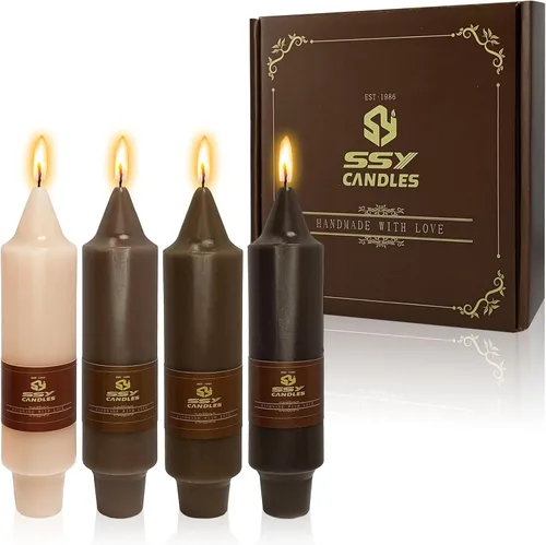 Vista 104 de Velas de hechizo blanco de 5 pulgadas, velas cortas cónicas de vigilia, velas de campanilla, 4 unidades para oración y meditación de fe religiosa