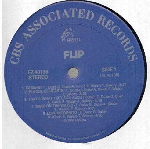 Vista 2 de Flip 1985 Self Titled LP VG++NM Canada CBS FZ 40136