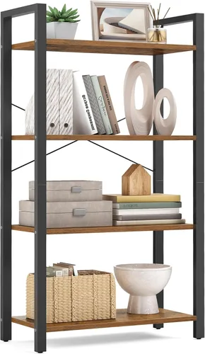 Vista 11 de VASAGLE Bookshelf, Bookcase with Steel Frame, Book Shelf for Living Room, Home Office, Study