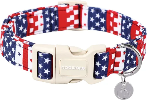 Vista 23 de DOGWONG Collar de perro de San Valentín, collar de perro con estampado de corazones para perros grandes, lindos collares de primavera, hembra