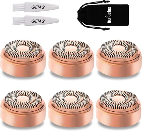 Vista 9 de Finishing Touch - Cabezales de repuesto impecables para dispositivo removedor de vello facial para mujer, cuchillas Gen 2, oro de 18 quilates