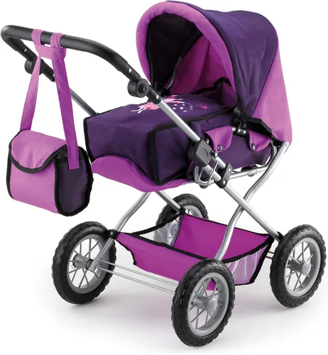 Vista 2 de Bayer Design Cochecito de Muñeca Combi Grande Set - Morado - Moderno Cochecito Convertible para Muñecas con Cuna Extraíble