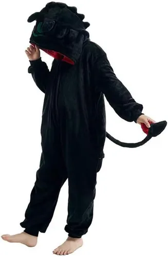 Vista 5 de Yakogy Disfraz de gorila para cosplay, disfraz de dragón oscuro para niños y niñas, overol de Halloween