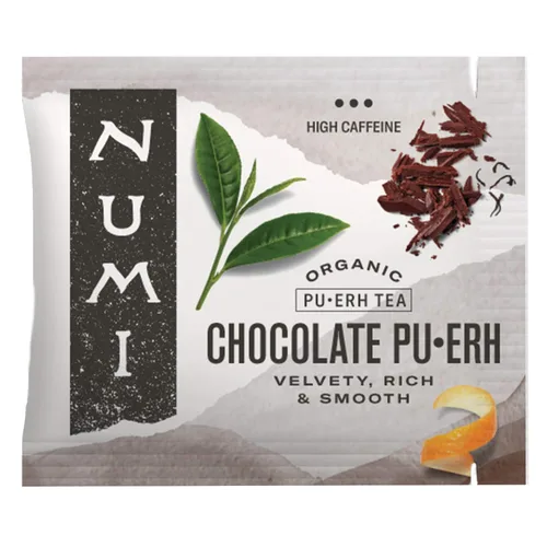 Vista 8 de Numi Té Orgánico de Chocolate Pu-erh, 16 Bolsitas de Té Oscuro, Té Pu-erh Envejecido de Yunnan con Cacao
