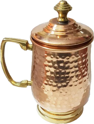 Vista 4 de PARIJAT HANDICRAFT Tazas de cerveza de cobre puro de calibre pesado para Moscow Mule