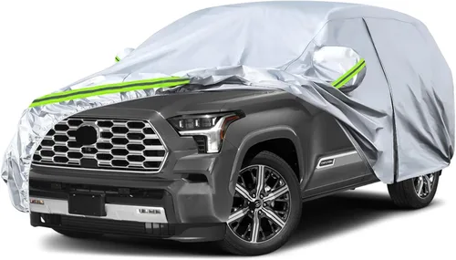 Vista 31 de Fundas impermeables para coche para Toyota 4Runner 2002-2024, cubierta personalizada de 6 capas plateada para todo tipo de clima con cremallera